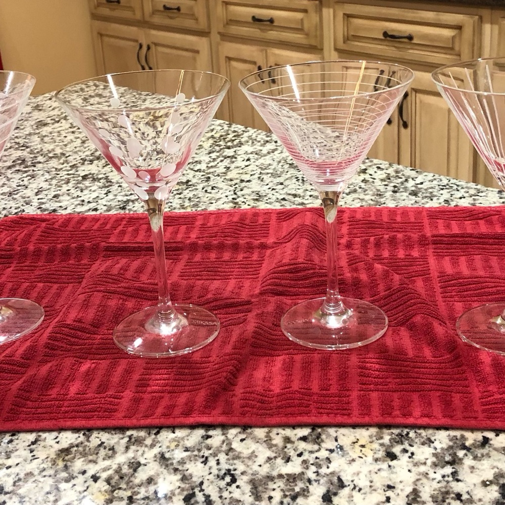 Mikasa set of 4 unique martini glasses